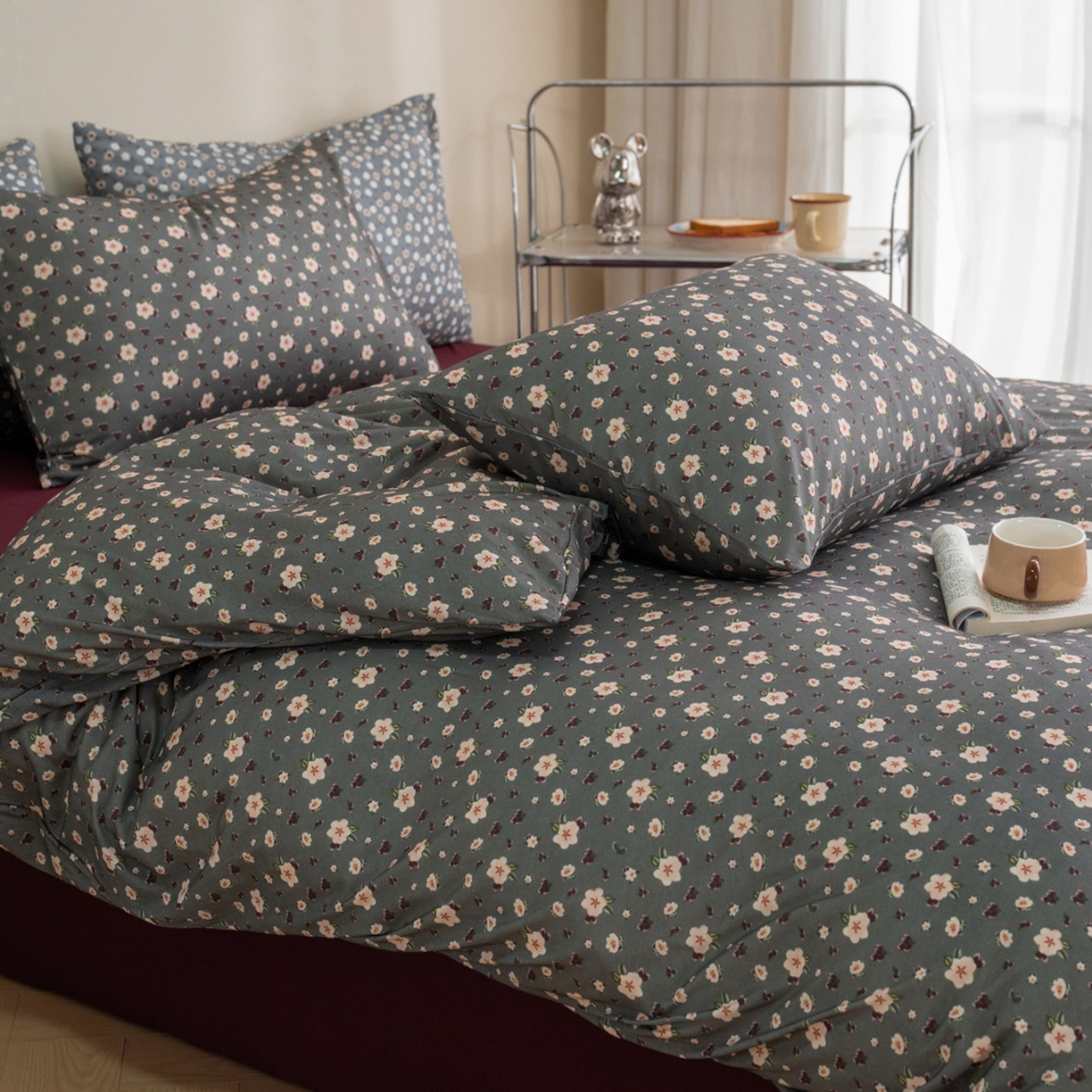 梦可莱家居 2026春夏新款全棉纯棉针织棉印花小清新可爱Ins风四件套 腊梅