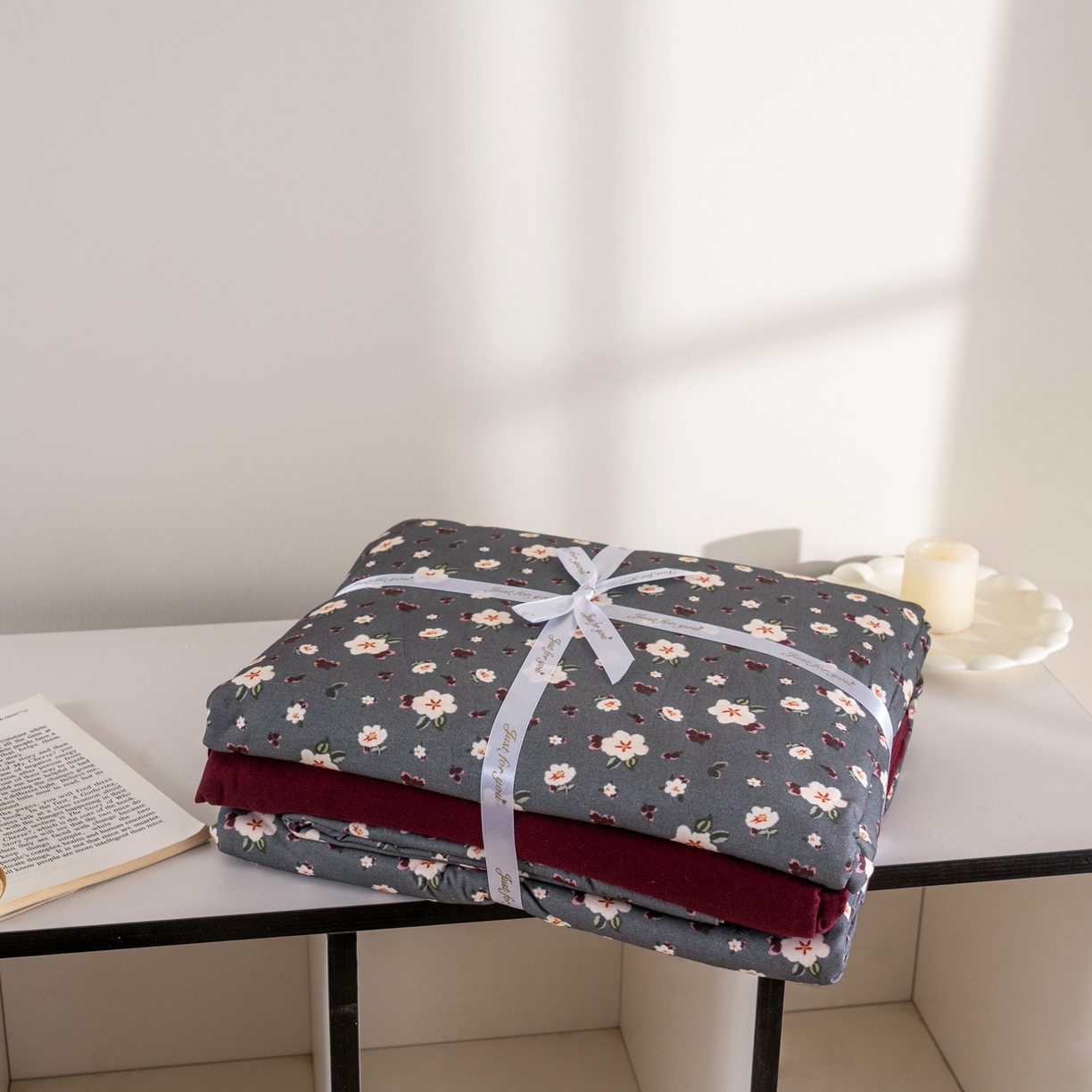 91家纺网 家纺一手货源 找家纺 梦可莱家居 2026春夏新款全棉纯棉针织棉印花小清新可爱Ins风四件套 腊梅