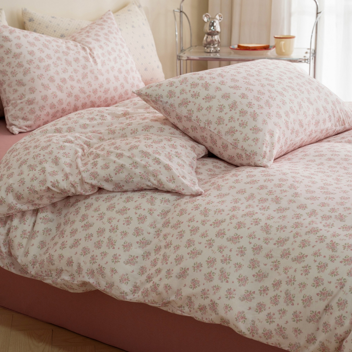 梦可莱家居 2026春夏新款全棉纯棉针织棉印花小清新可爱Ins风四件套 露丝