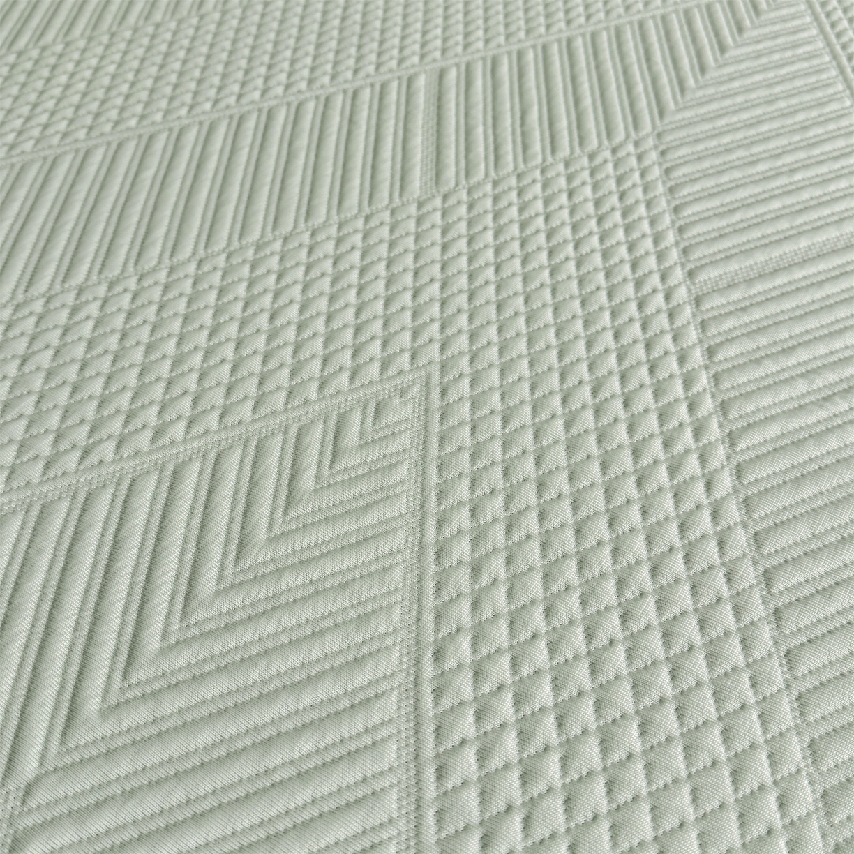 91家纺网 家纺一手货源 找家纺 耐思家纺 2026新品A类高克重高端复合三明治PE乙纶提花冰豆豆凉席床笠都市棱境系列（提供买家秀） 都市棱境-绿床笠款