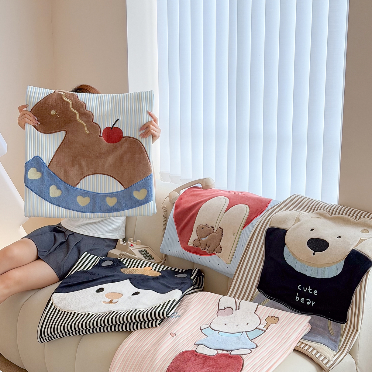 91家纺网 家纺一手货源 找家纺 （总）桃子家居 2026新款A类PE凉感卡通贴布绣高端工艺空调软席床席床笠凉席三件套