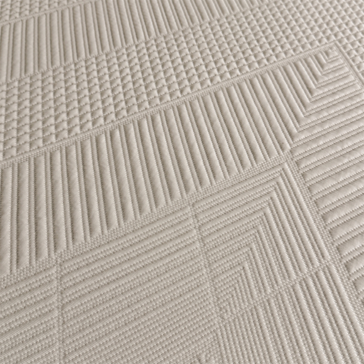 91家纺网 家纺一手货源 找家纺 耐思家纺 2026新品A类高克重高端复合三明治PE乙纶提花冰豆豆凉席床笠都市棱境系列（提供买家秀） 都市棱境-卡其床笠款