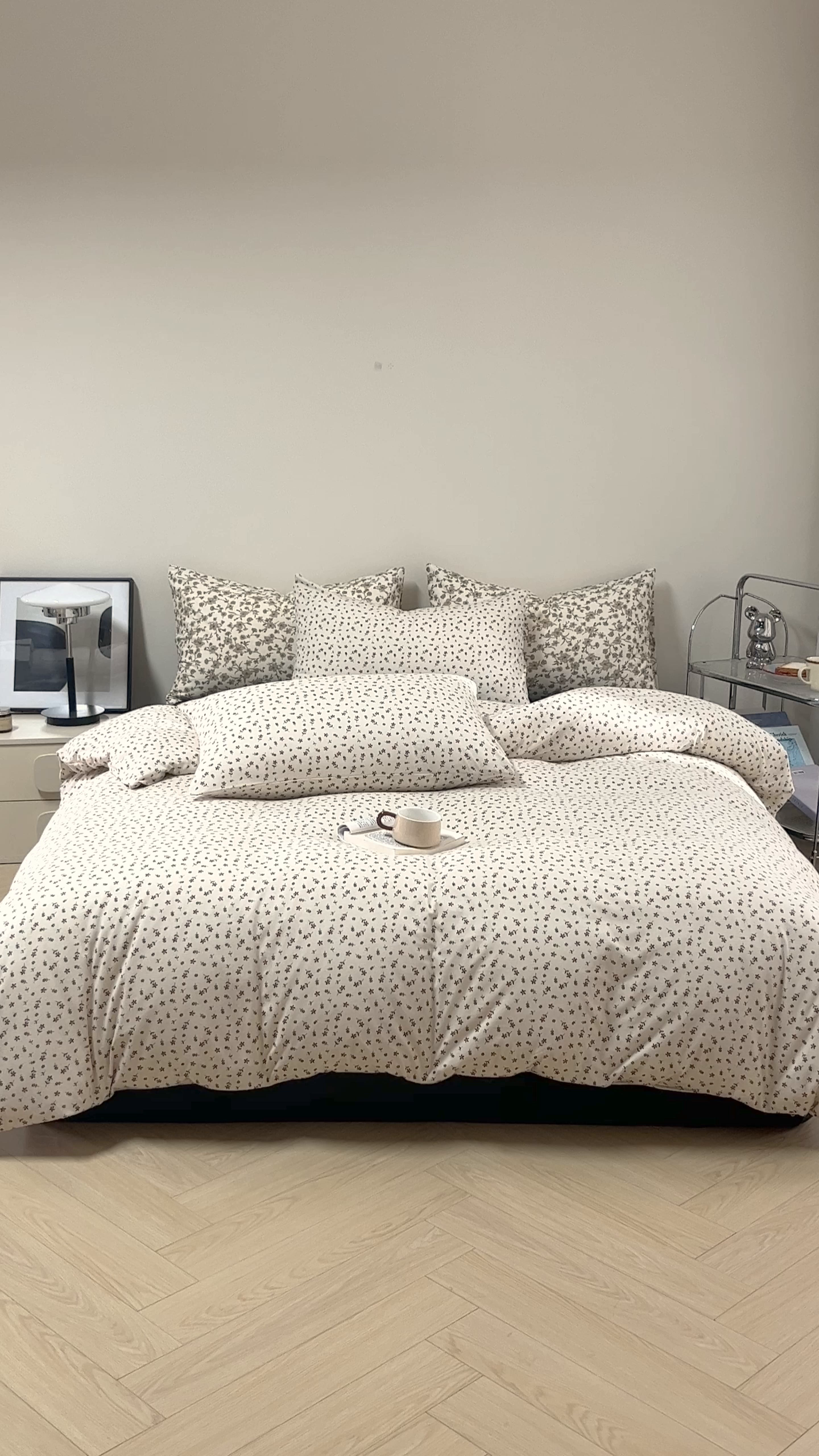 91家纺网 家纺一手货源 找家纺 梦可莱家居 2026春夏新款全棉纯棉针织棉印花小清新可爱Ins风四件套 绿意