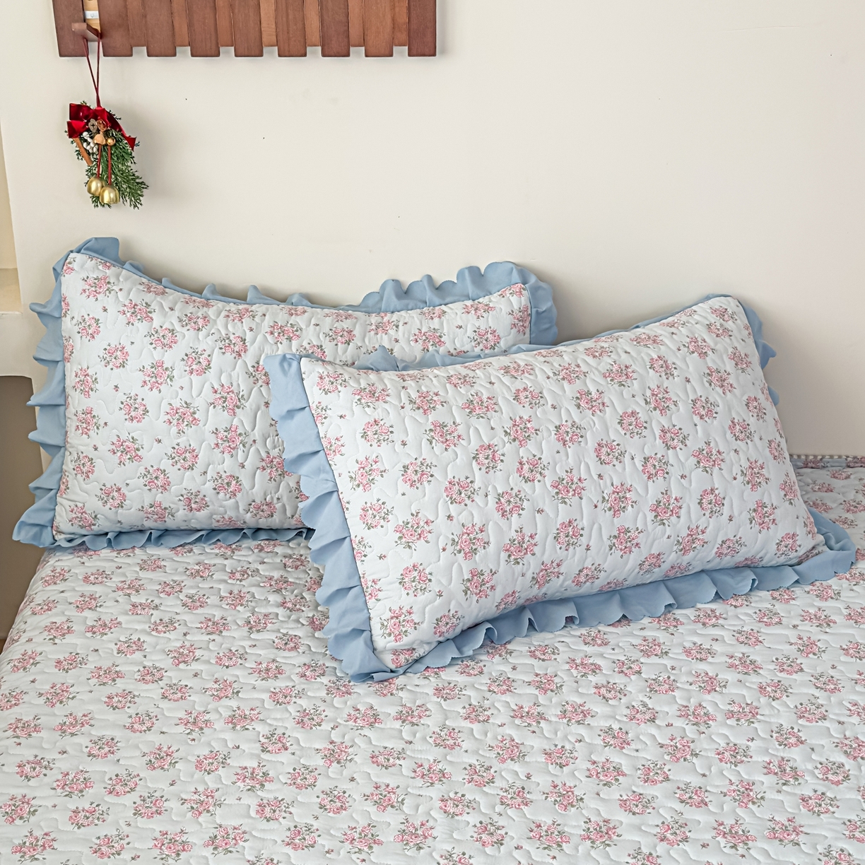 91家纺网 家纺一手货源 找家纺 雅眠居 2026直播爆款双层蕾丝花边夏被款床盖款四件套 半夏