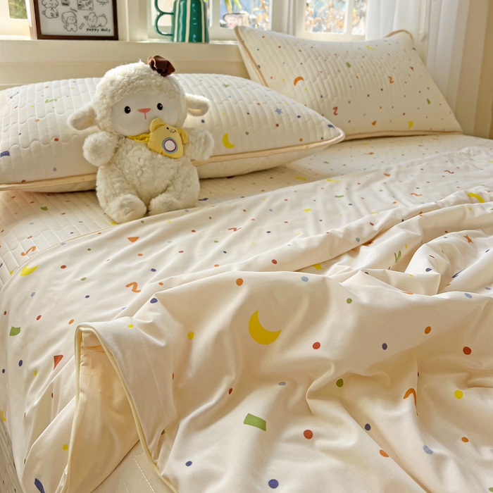 91家纺网 家纺一手货源 找家纺 （总）卡普二店 2026新款A类锦氨凉感印花夏被四件套床盖凉席款--单夏被