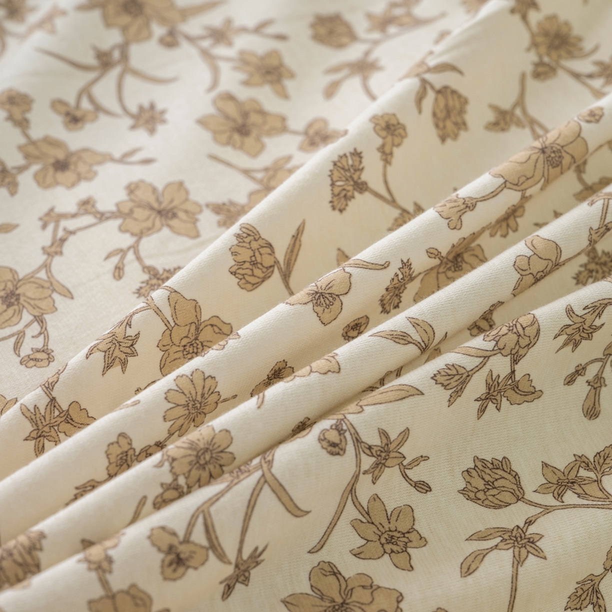 91家纺网 家纺一手货源 找家纺 梦可莱家居 2026春夏新款全棉纯棉针织棉印花小清新可爱Ins风四件套 秋天咖