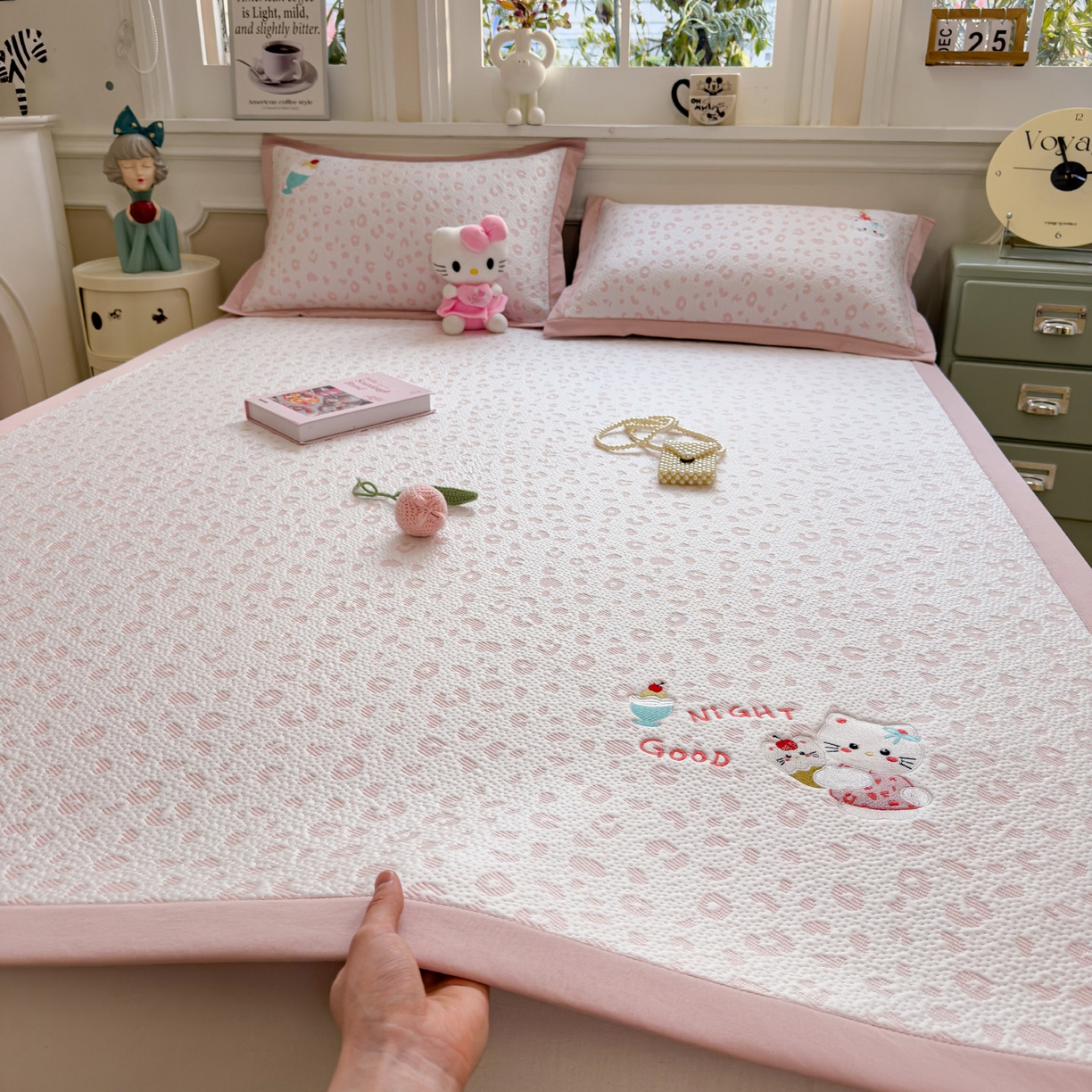 91家纺网 家纺一手货源 找家纺 （总）席世家 2026新款豆豆绣花凉席（1.5m控价不低于159元）