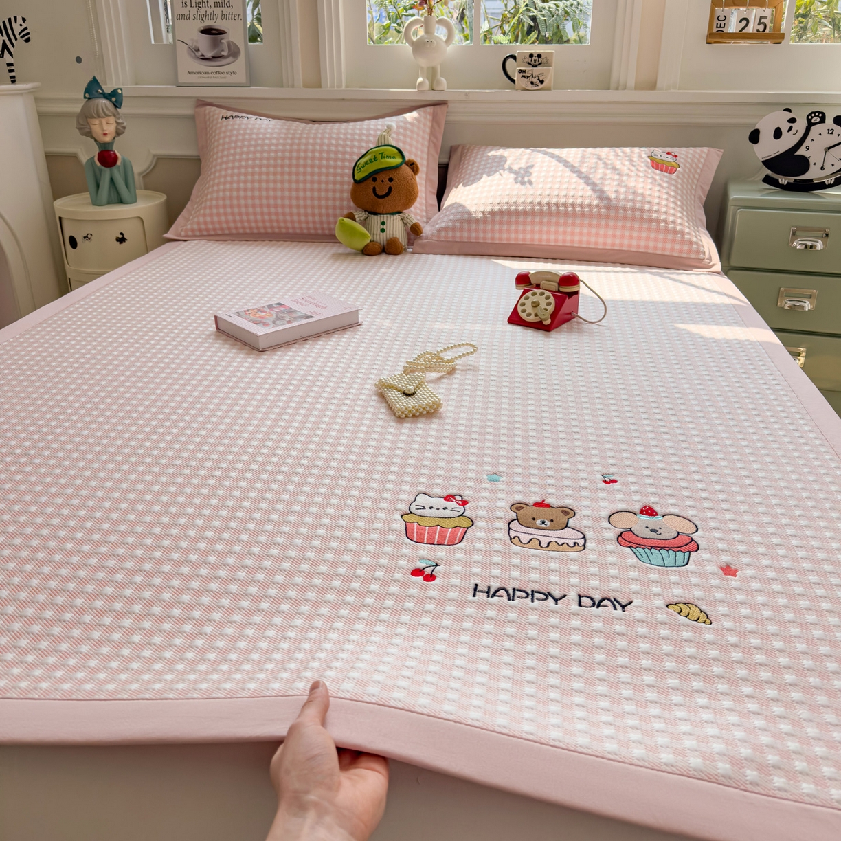 91家纺网 家纺一手货源 找家纺 （总）席世家 2026新款豆豆绣花凉席（1.5m控价不低于159元）