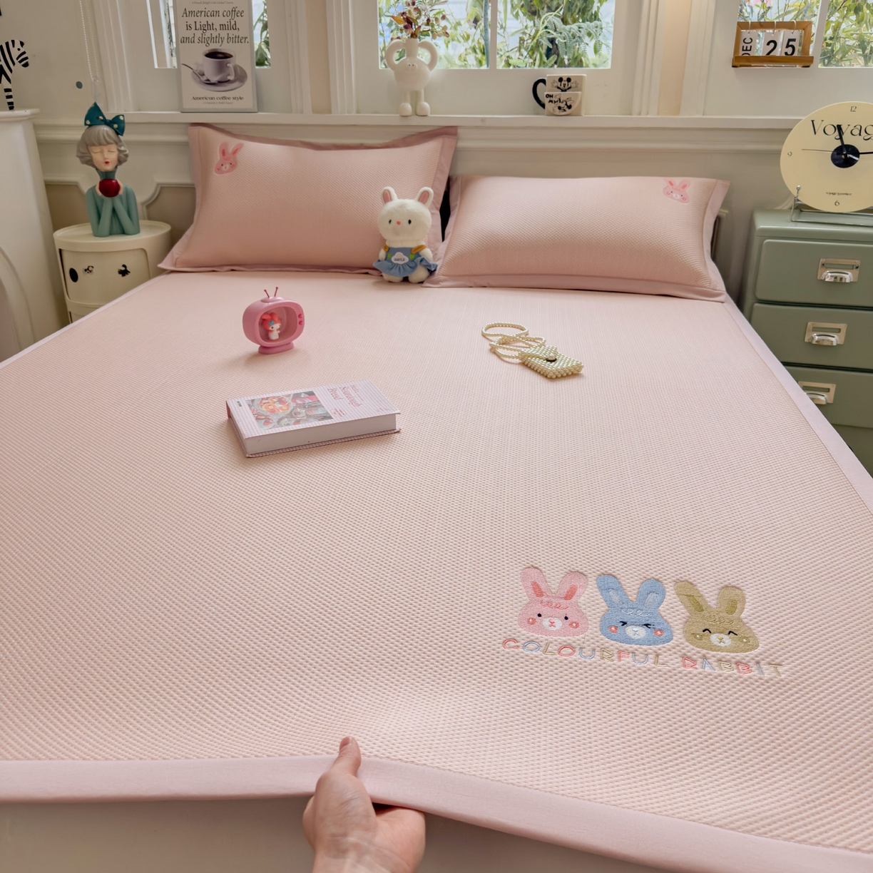 91家纺网 家纺一手货源 找家纺 （总）席世家 2026新款豆豆绣花凉席（1.5m控价不低于159元）