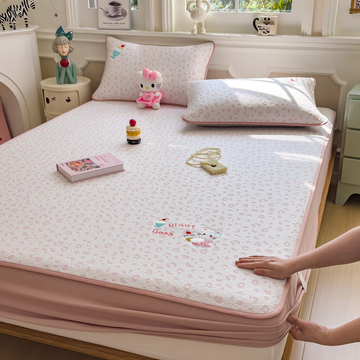 91家纺网 家纺一手货源 找家纺 （总）席世家 2026新款豆豆绣花凉席（1.5m控价不低于159元）