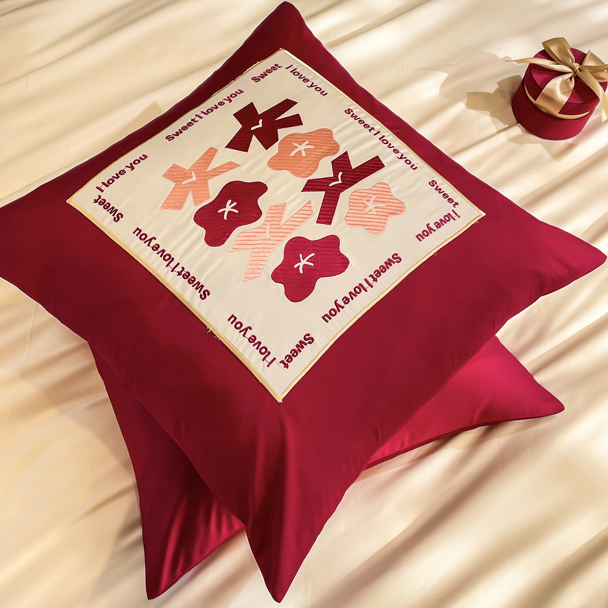 91家纺网 家纺一手货源 找家纺 甜咪咪婚庆 2026新款长绒棉全棉绣花结婚婚庆四件套多件套床单款 米兰之约