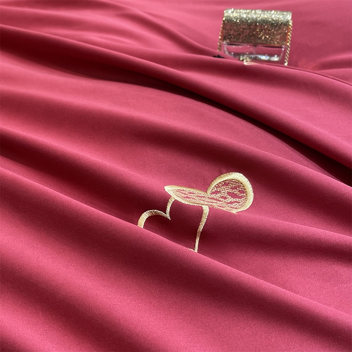 91家纺网 家纺一手货源 找家纺 甜咪咪婚庆 2026新款长绒棉全棉绣花结婚婚庆四件套多件套床单款 浪漫满屋豆沙