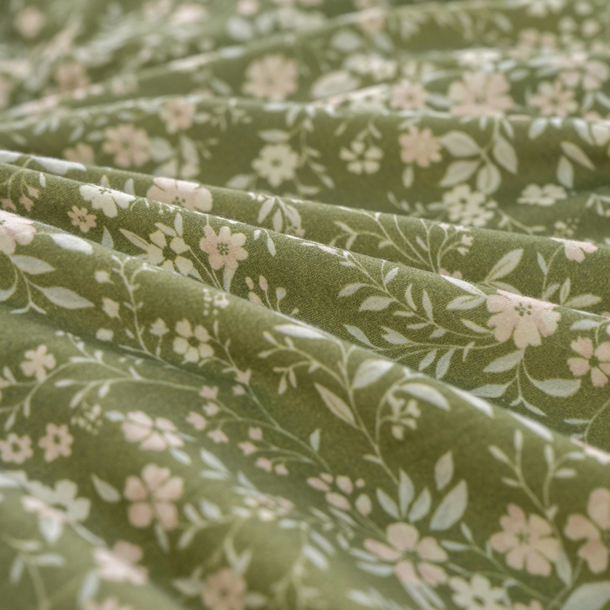 91家纺网 家纺一手货源 找家纺 梦可莱家居 2026春夏新款全棉纯棉针织棉印花小清新可爱Ins风四件套 杉叶