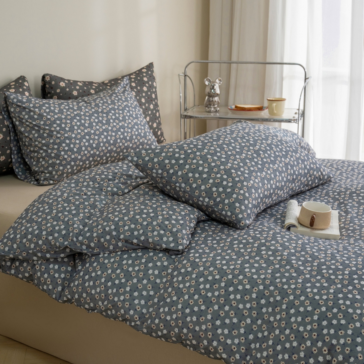 梦可莱家居 2026春夏新款全棉纯棉针织棉印花小清新可爱Ins风四件套 太阳花