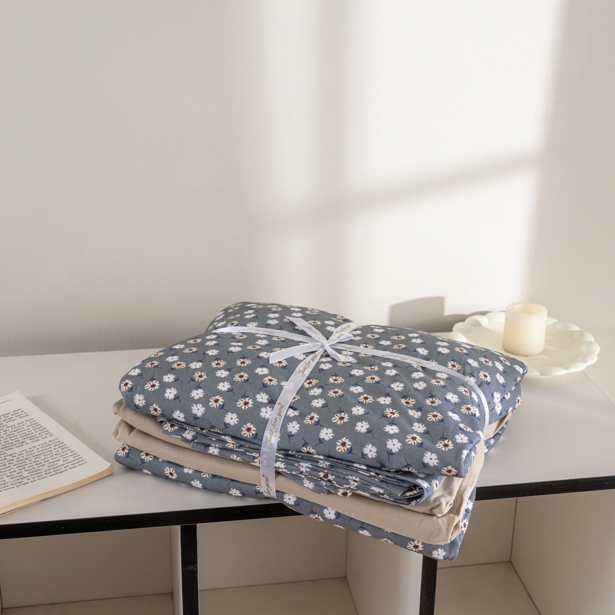 91家纺网 家纺一手货源 找家纺 梦可莱家居 2026春夏新款全棉纯棉针织棉印花小清新可爱Ins风四件套 太阳花