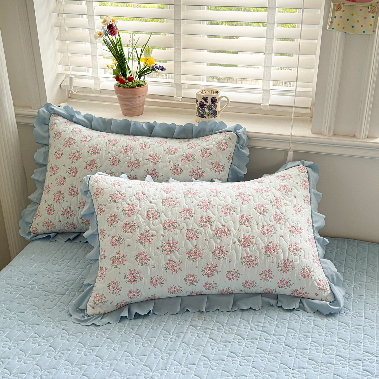 91家纺网 家纺一手货源 找家纺 雅眠居 2026直播爆款双层蕾丝花边夏被款床盖款四件套 AB版-半夏