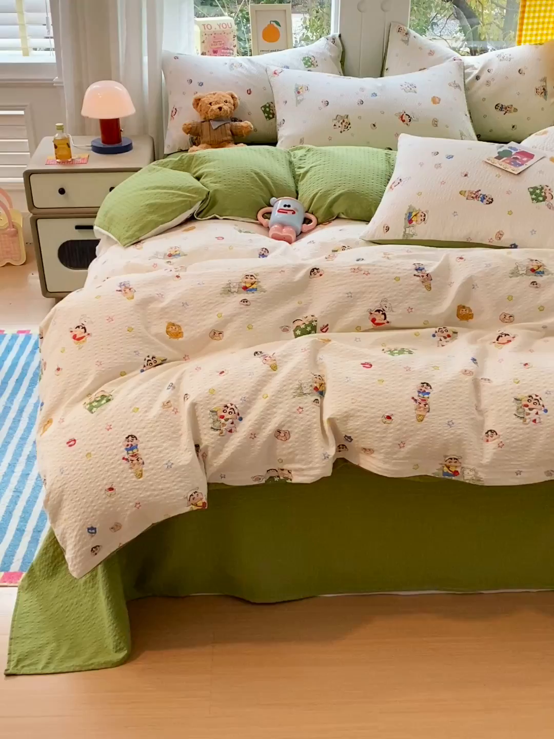 91家纺网 家纺一手货源 找家纺 葡萄家 2026新款A类110克泡芙棉四件套 新趣踏青