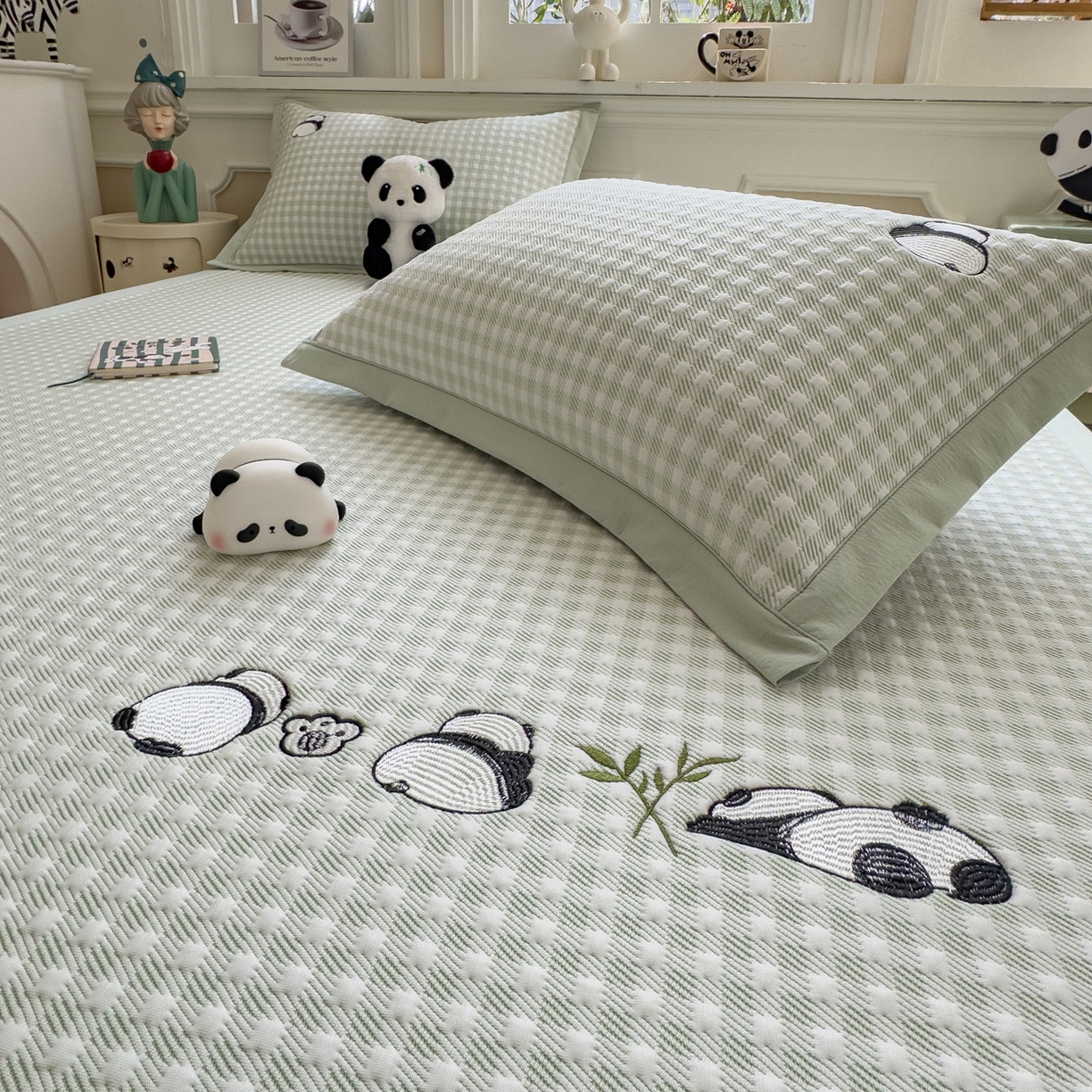 91家纺网 家纺一手货源 找家纺 （总）席世家 2026新款豆豆绣花凉席（1.5m控价不低于159元）