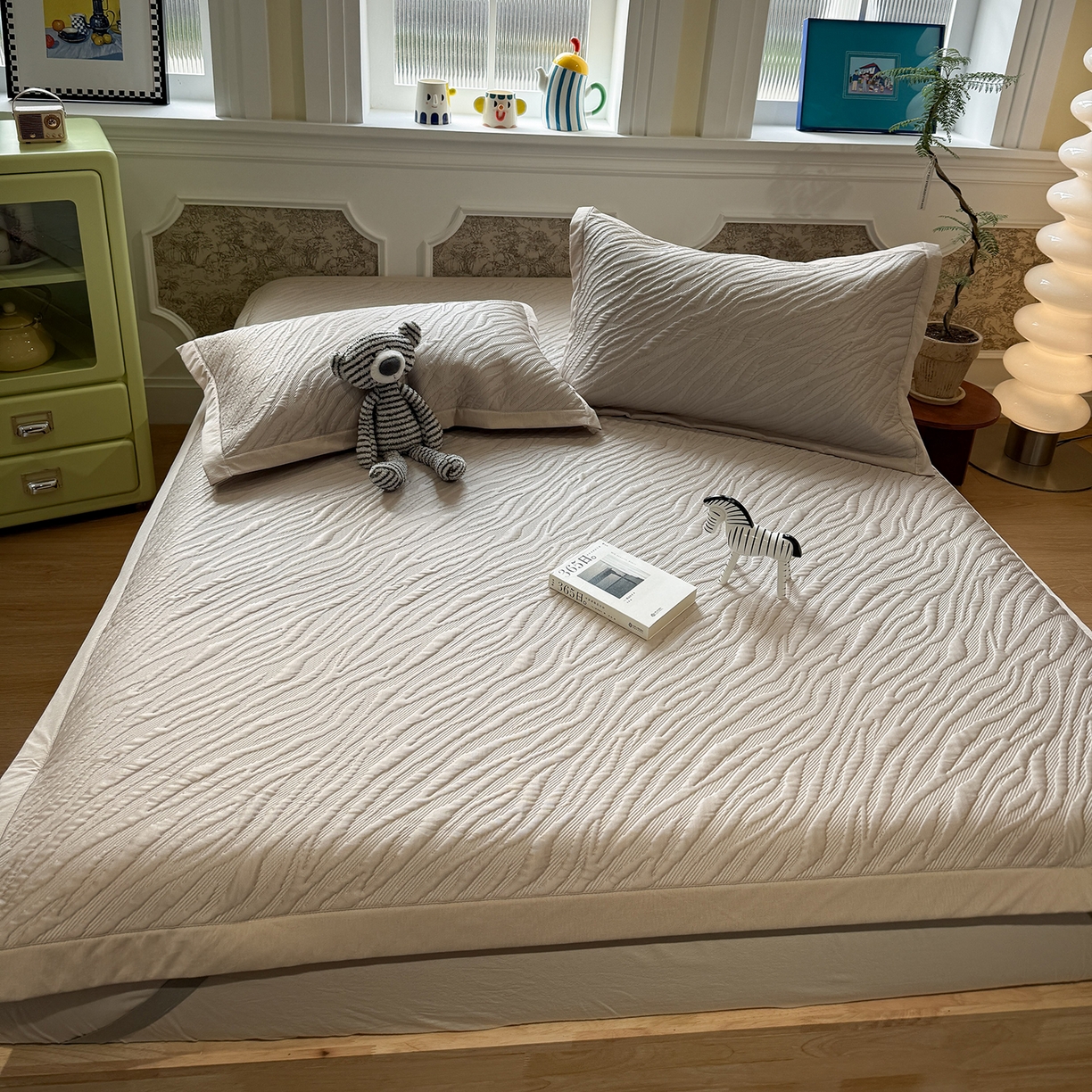 91家纺网 家纺一手货源 找家纺 （总）Sweet dreams甜梦 2026新款夏款A类提花乙纶PE豆豆凉席