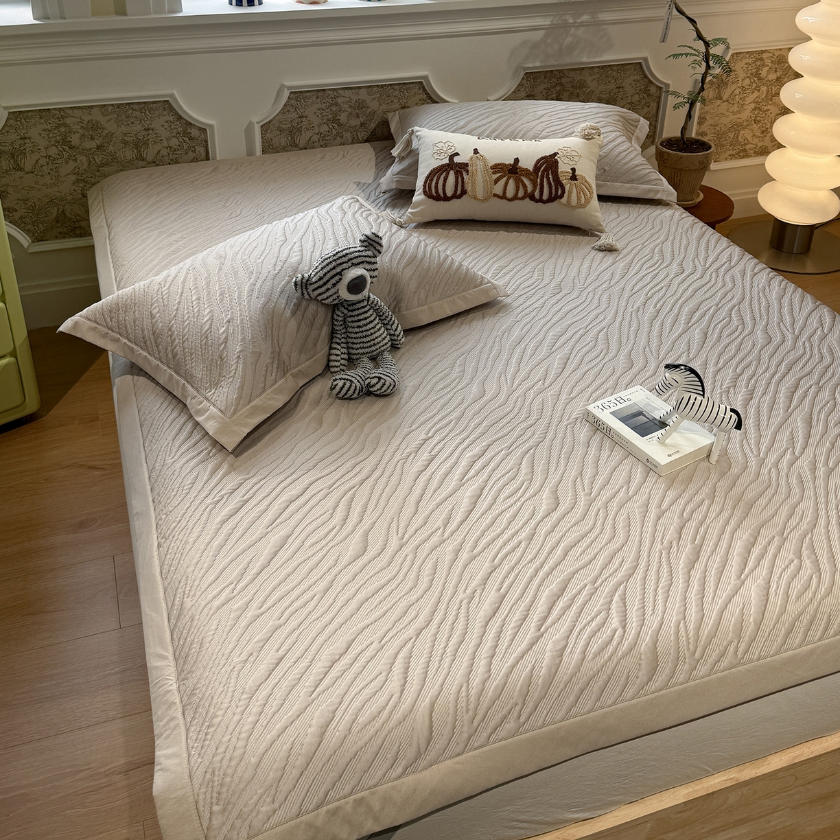 91家纺网 家纺一手货源 找家纺 （总）Sweet dreams甜梦 2026新款夏款A类提花乙纶PE豆豆凉席