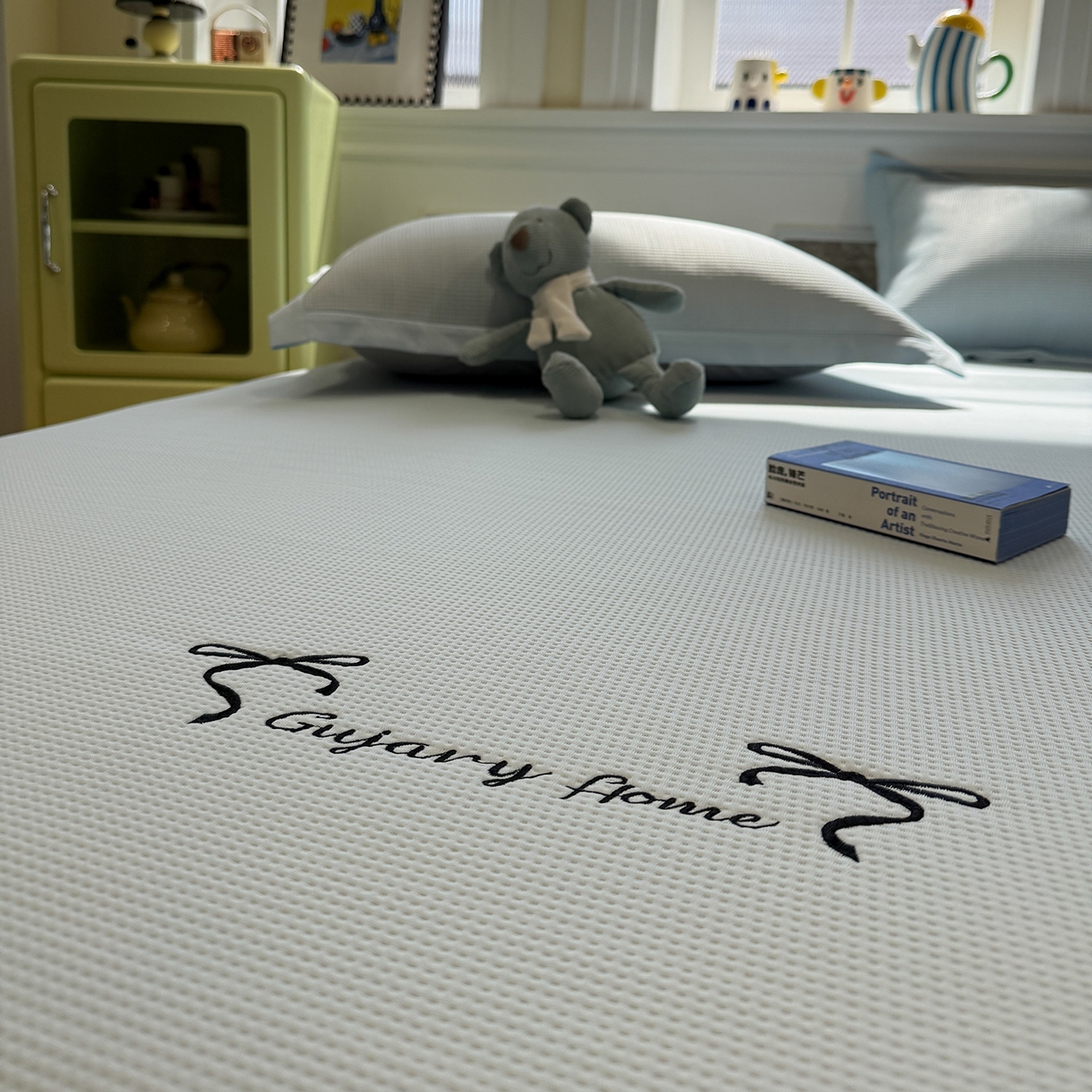 91家纺网 家纺一手货源 找家纺 （总）Sweet dreams甜梦 2026新款夏款miumiu风刺绣蝴蝶结A类PE凉感豆豆席