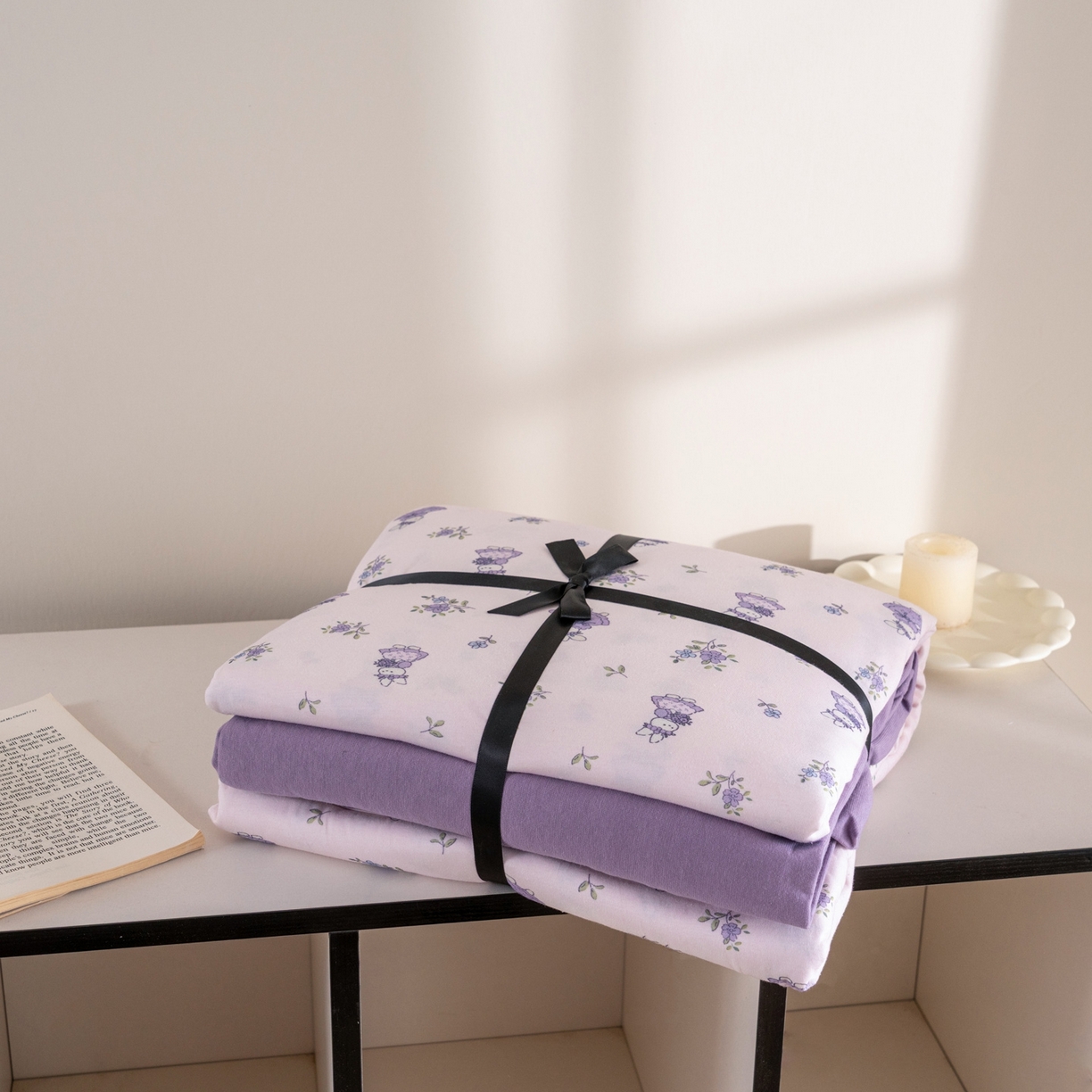 91家纺网 家纺一手货源 找家纺 梦可莱家居 2026春夏新款全棉纯棉针织棉印花小清新可爱Ins风四件套 兔小姐