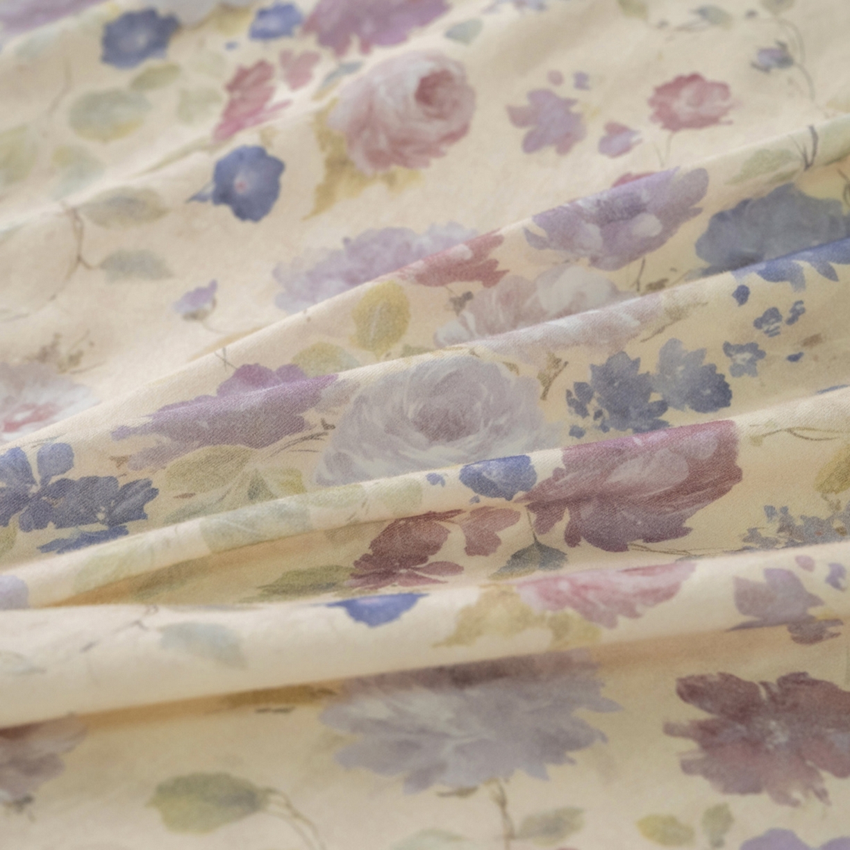 91家纺网 家纺一手货源 找家纺 梦可莱家居 2026春夏新款全棉纯棉针织棉印花小清新可爱Ins风四件套 知画