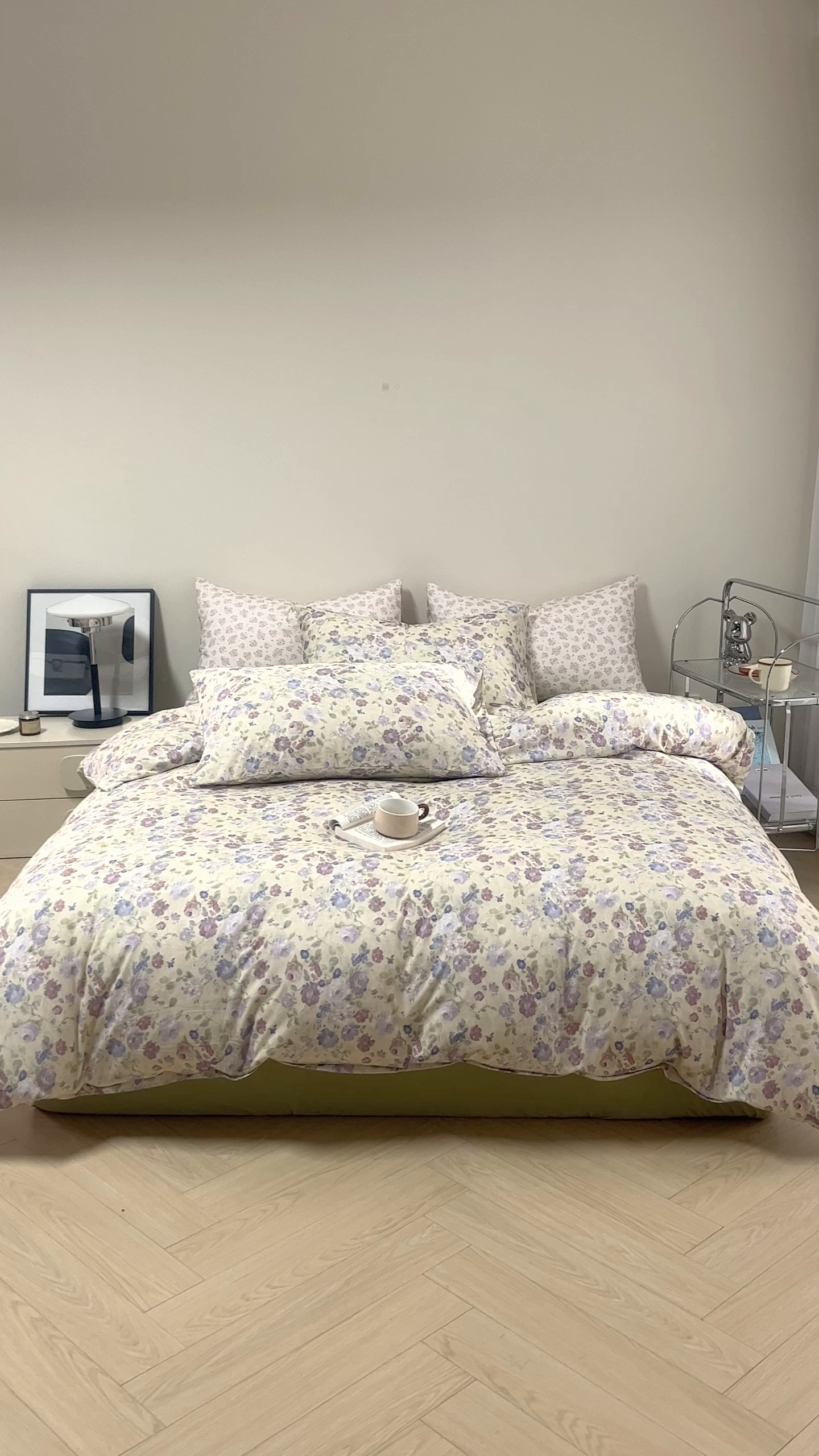 91家纺网 家纺一手货源 找家纺 梦可莱家居 2026春夏新款全棉纯棉针织棉印花小清新可爱Ins风四件套 知画