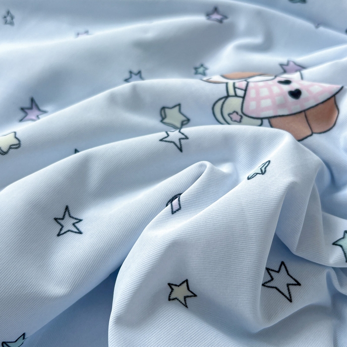 91家纺网 家纺一手货源 找家纺 卡普二店 2026新款A类锦氨凉感印花夏被四件套床盖凉席款--单夏被 萌兔星愿