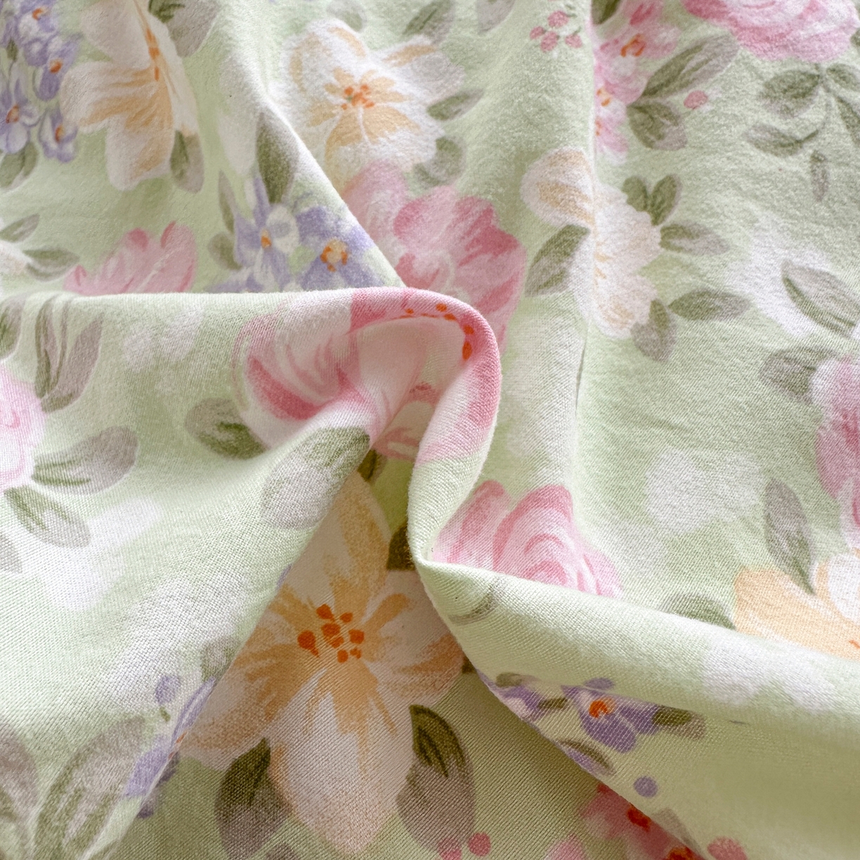 91家纺网 家纺一手货源 找家纺 雅眠居 2026直播爆款双层蕾丝花边夏被款床盖款四件套 AB版-花海