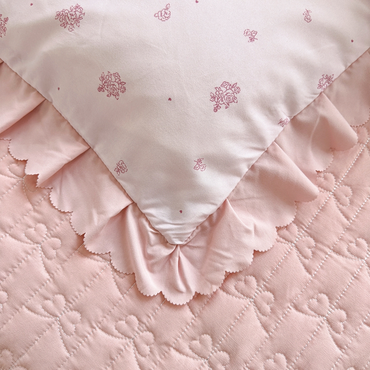 91家纺网 家纺一手货源 找家纺 雅眠居 2026直播爆款双层蕾丝花边夏被款床盖款四件套 AB版-诗意