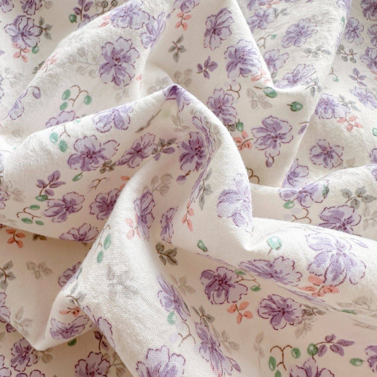 91家纺网 家纺一手货源 找家纺 雅眠居 2026直播爆款双层蕾丝花边夏被款床盖款四件套 AB版-紫萱