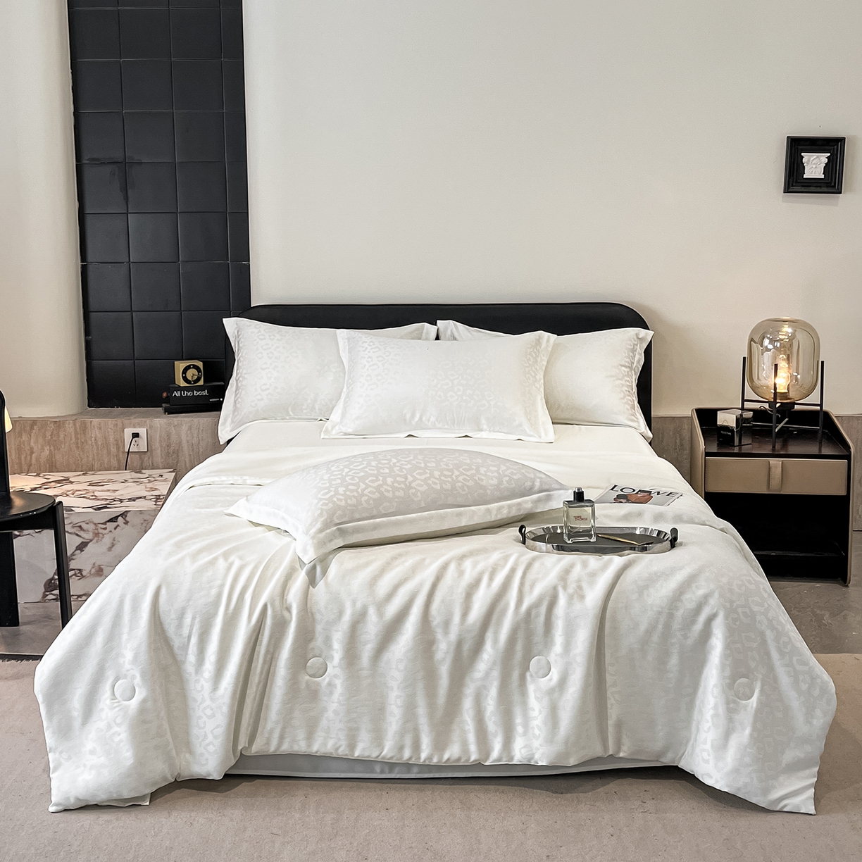 91家纺网 家纺一手货源 找家纺 （总）逸尚阁 2026新款水洗真丝豹纹夏被四件套