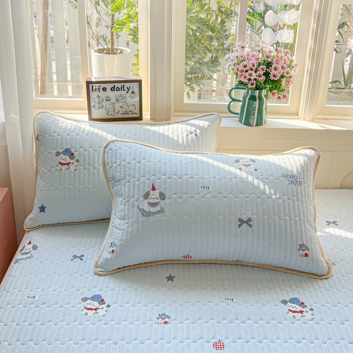 卡普二店 2026新款A类锦氨凉感印花夏被四件套床盖凉席款--单枕套 帕恰狗