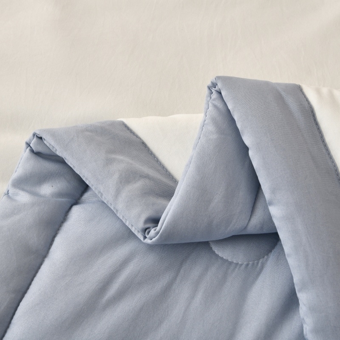 91家纺网 家纺一手货源 找家纺 好梦来家纺【高克重】2026新款无印风水洗棉新疆棉花被夏被夏凉被空调被子 【常年有货】 清夏-白蓝