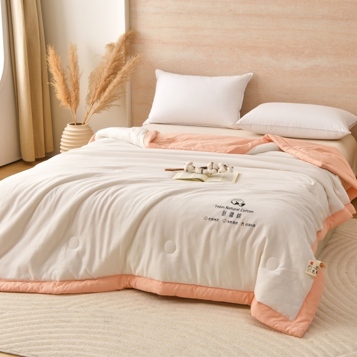 91家纺网 家纺一手货源 找家纺 好梦来家纺【高克重】2026新款无印风水洗棉新疆棉花被夏被夏凉被空调被子 【常年有货】 清夏-白玉
