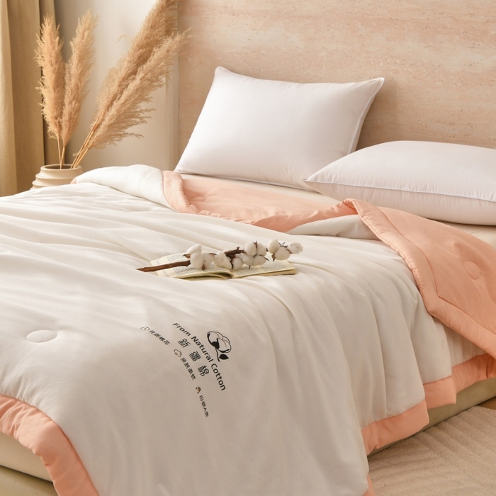 91家纺网 家纺一手货源 找家纺 好梦来家纺【高克重】2026新款无印风水洗棉新疆棉花被夏被夏凉被空调被子 【常年有货】 清夏-白玉