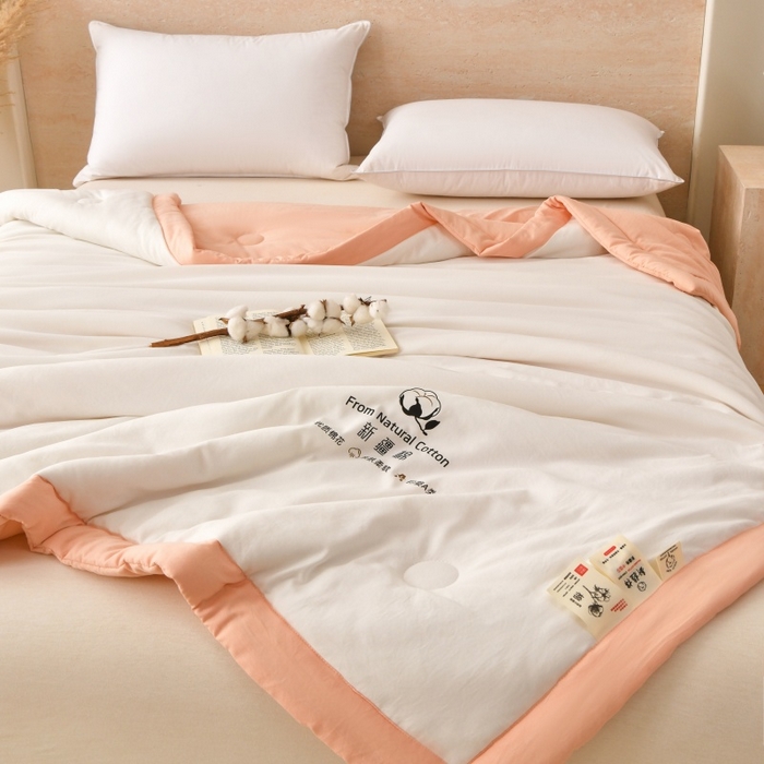 91家纺网 家纺一手货源 找家纺 好梦来家纺【高克重】2026新款无印风水洗棉新疆棉花被夏被夏凉被空调被子 【常年有货】 清夏-白玉