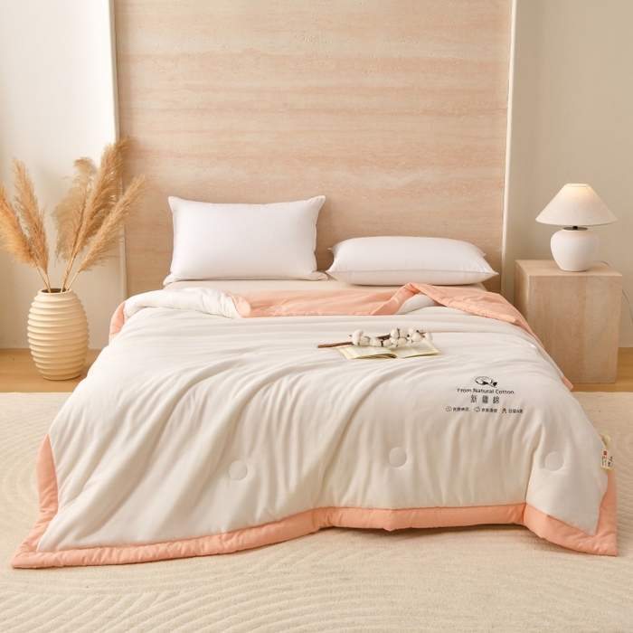 91家纺网 家纺一手货源 找家纺 好梦来家纺【高克重】2026新款无印风水洗棉新疆棉花被夏被夏凉被空调被子 【常年有货】 清夏-白玉