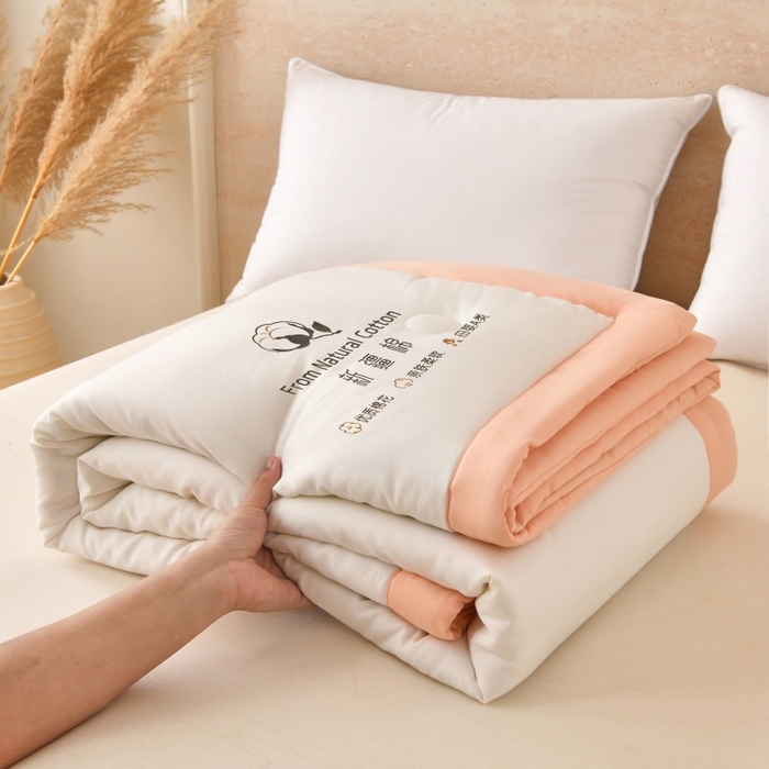 91家纺网 家纺一手货源 找家纺 好梦来家纺【高克重】2026新款无印风水洗棉新疆棉花被夏被夏凉被空调被子 【常年有货】 清夏-白玉