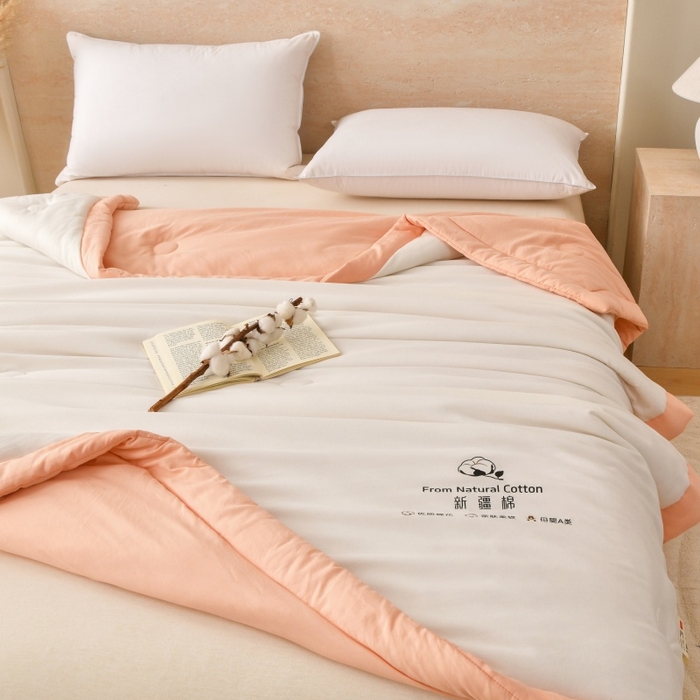 91家纺网 家纺一手货源 找家纺 好梦来家纺【高克重】2026新款无印风水洗棉新疆棉花被夏被夏凉被空调被子 【常年有货】 清夏-白玉