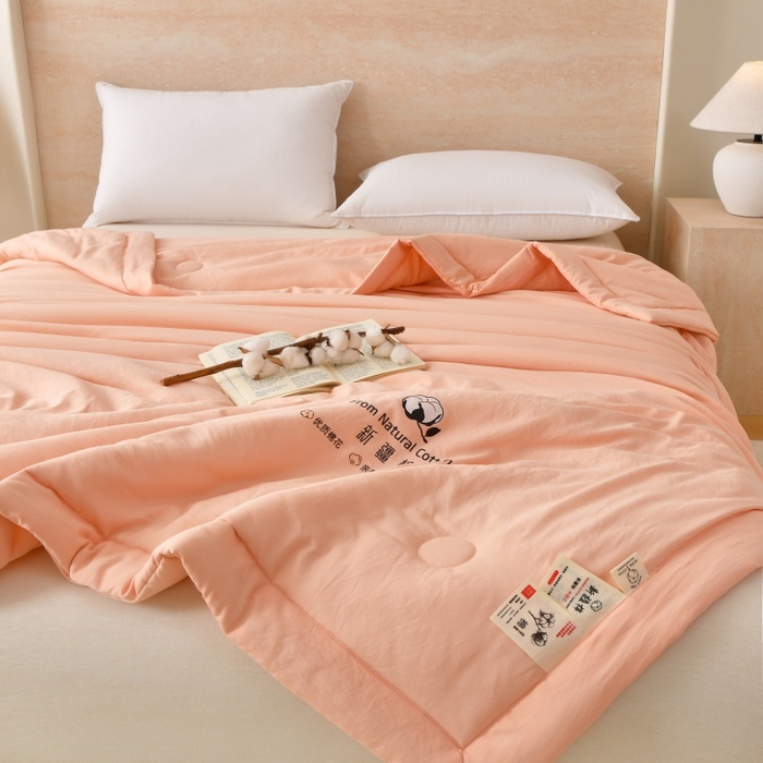 91家纺网 家纺一手货源 找家纺 好梦来家纺【高克重】2026新款无印风水洗棉新疆棉花被夏被夏凉被空调被子 【常年有货】 清夏-碧玉