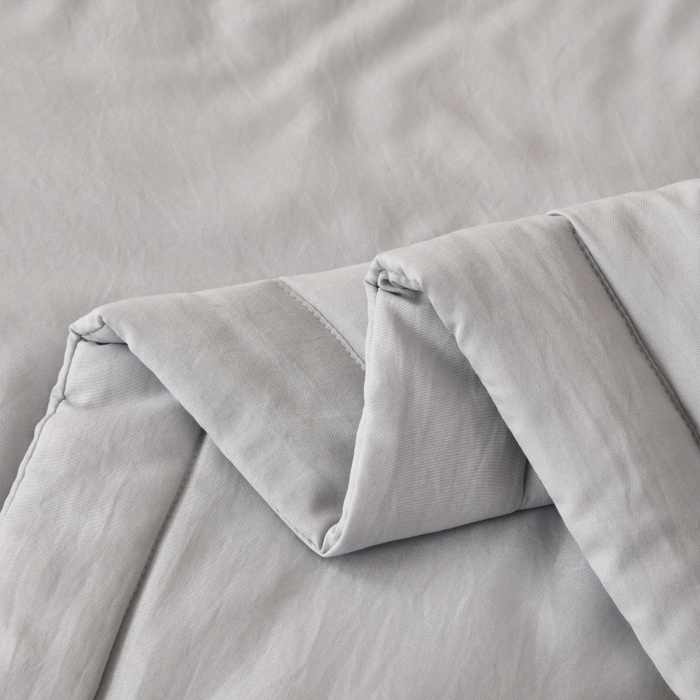 91家纺网 家纺一手货源 找家纺 好梦来家纺【高克重】2026新款无印风水洗棉新疆棉花被夏被夏凉被空调被子 【常年有货】 清夏-浅灰