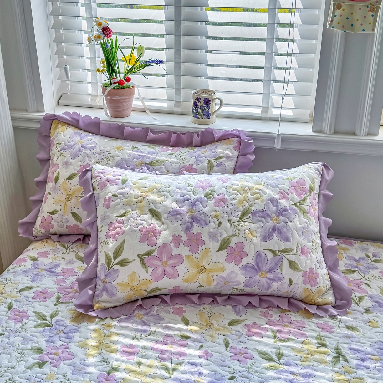 91家纺网 家纺一手货源 找家纺 雅眠居 2026新款直播爆款古法仿棉双层蕾丝花边床盖四件套 盛夏