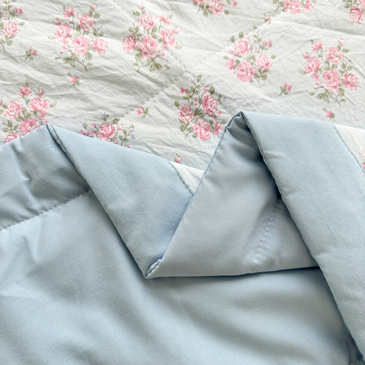 91家纺网 家纺一手货源 找家纺 雅眠居 2026新款直播爆款古法仿棉双层蕾丝花边床盖四件套 AB版-半夏