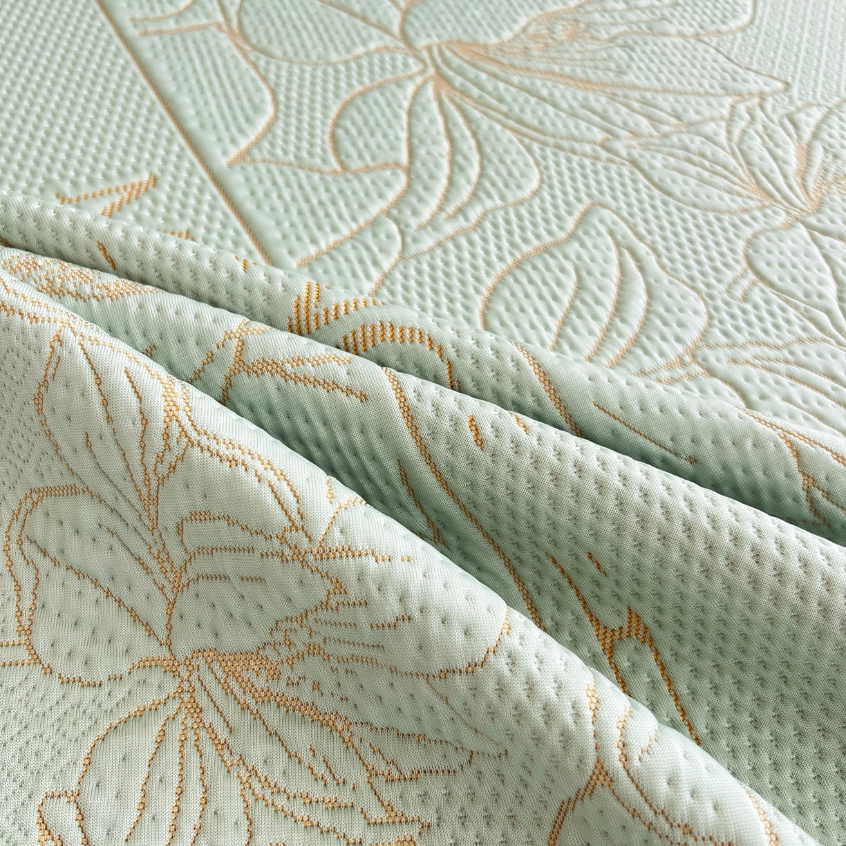 91家纺网 家纺一手货源 找家纺 能好家纺 2026新款高分子pe冰豆豆凉席床席款 半夏绿