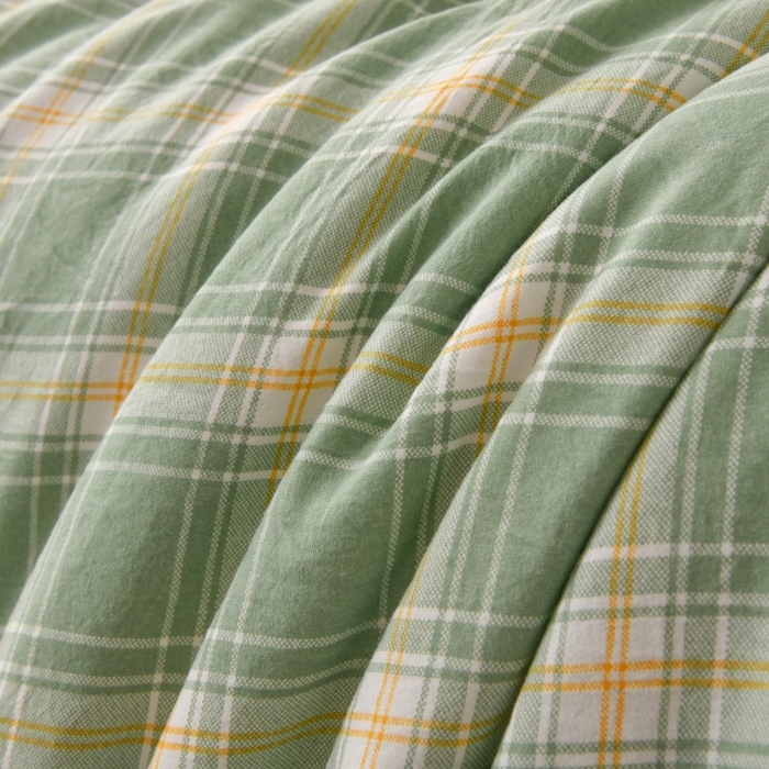 91家纺网 家纺一手货源 找家纺 好梦来家纺【高克重】2026新品水洗棉新疆棉花夏被无印风夏被良品格子空调被被子被芯 翡翠绿