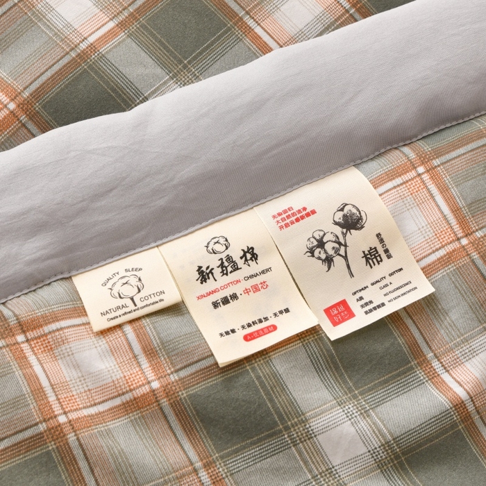 91家纺网 家纺一手货源 找家纺 好梦来家纺【高克重】2026新品水洗棉新疆棉花夏被无印风夏被良品格子空调被被子被芯 简中格