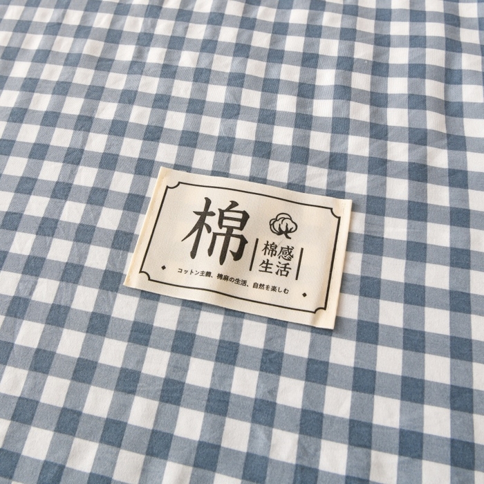 91家纺网 家纺一手货源 找家纺 好梦来家纺【高克重】2026新品水洗棉新疆棉花夏被无印风夏被良品格子空调被被子被芯 蓝小格