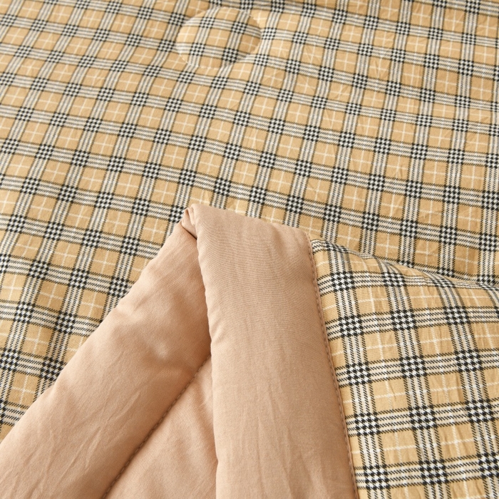 91家纺网 家纺一手货源 找家纺 好梦来家纺【高克重】2026新品水洗棉新疆棉花夏被无印风夏被良品格子空调被被子被芯 雅典琪